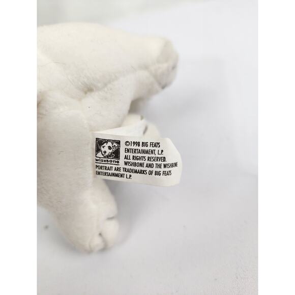 Wishbone Dog White w/ Brown Spots 1998 6.5" Plush Bean Bag by Big Feats - Picture 6 of 8